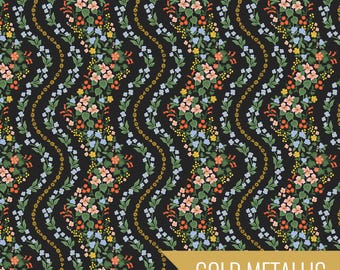 Wildwood Vines in Black Metallic (rp1603-bk1m) | Dahlia | Rifle Paper Co | Cotton+Steel | fc2nz5 - fdbyae - fs4w0