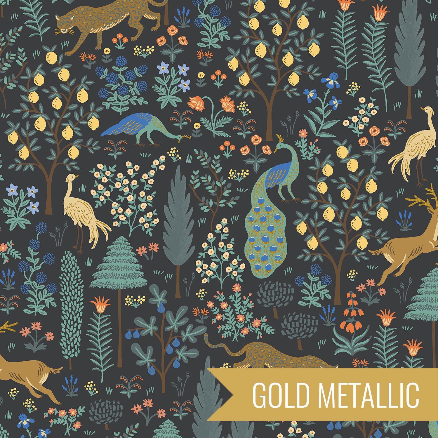 ●BLACK MENAGERIE Menagerie in Black Metallic (rp700-bk1m) | Camont | Rifle Paper Co