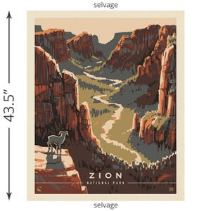 Zion Poster Panel (2023) (pd13300-zion) | National Parks | Anderson Design Group | Riley Blake | fcy709 - fd9gp6 - fs7uw