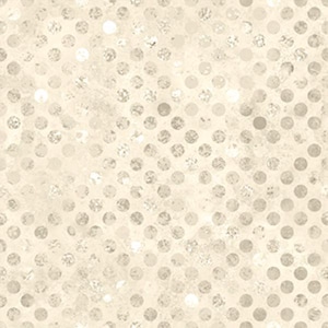 May include: A textured, off-white background with a pattern of silver-colored polka dots. The dots vary in size and are arranged in a diagonal grid, creating a subtle, shimmering effect. The overall design has a vintage or distressed appearance.
