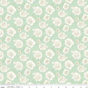 Roses in Mint (c15731-mint) | Sunsetridge | Minki Kim | Riley Blake | fcba0i - fd2eja - fs7uw