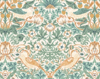 Strawberry Thief in Mint (pwwm001.mint) | Buttermere | The Original Morris & Co | Free Spirit | fcd0lp - fdxfen - fsgyr
