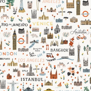World Traveler in White (rp800-wh2) | Bon Voyage | Rifle Paper Co | Cotton+Steel | fcghm9 - fdbyae - fs4w0
