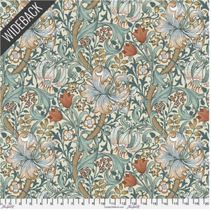 Golden Lily Wideback (108 Inch) in Autumn (qbwm007.autumn) | Morris and Co. Quilt Backs | The Original Morris & Co | Free Spirit | fcdel9 -