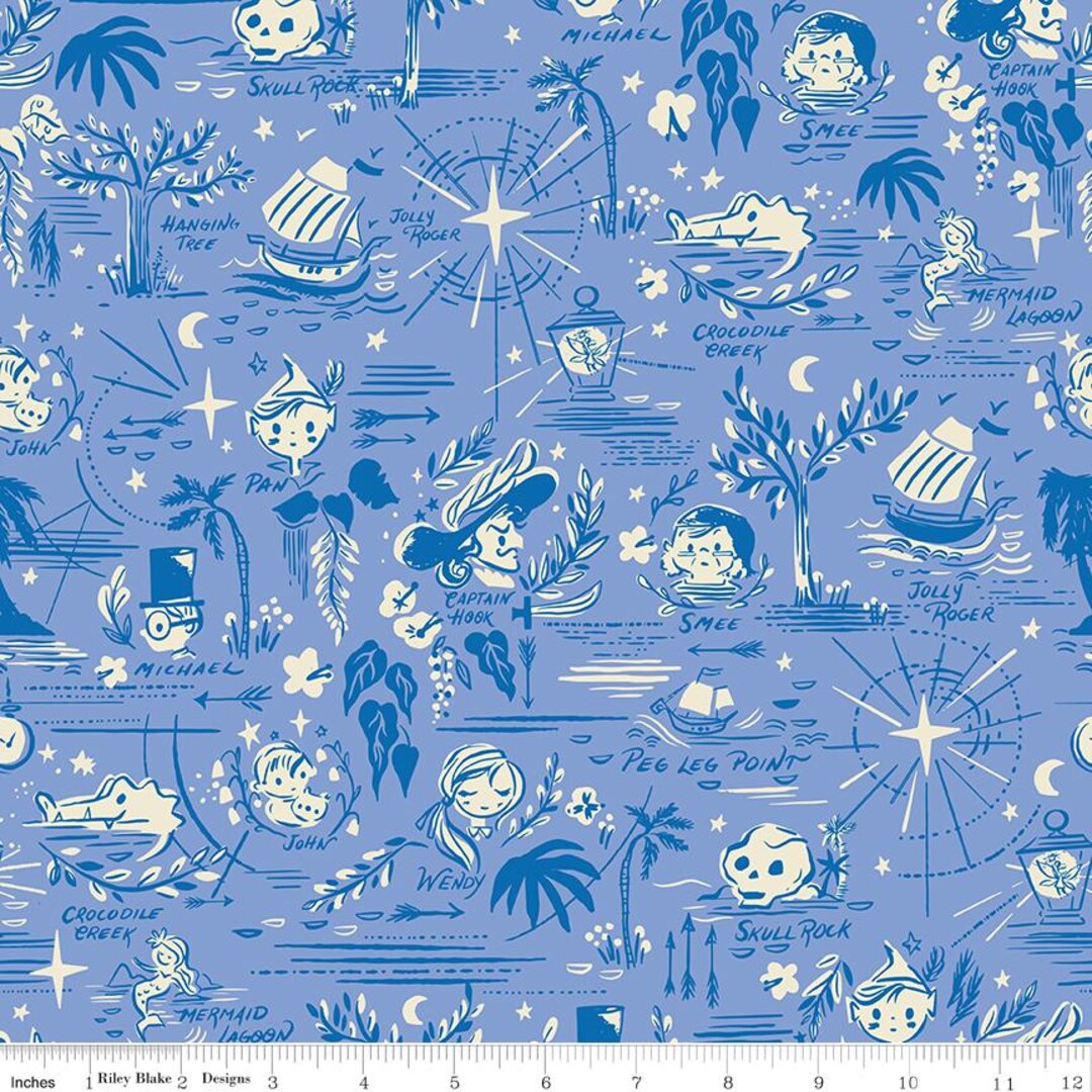 Neverland Map in Periwinkle (c15902-periwinkle) | Forever Neverland ...