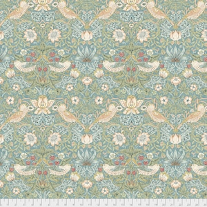 Strawberry Thief in Aqua (pwwm001.aquax) | The Classics | The Original Morris & Co | Free Spirit | fcebcx - fdxfen - fsgyr