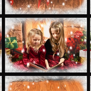 Snowy Winter Frosty Christmas Window Overlay with snow 2 PNG files