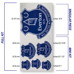 Everton F.C  Soccer Decal Sticker Set