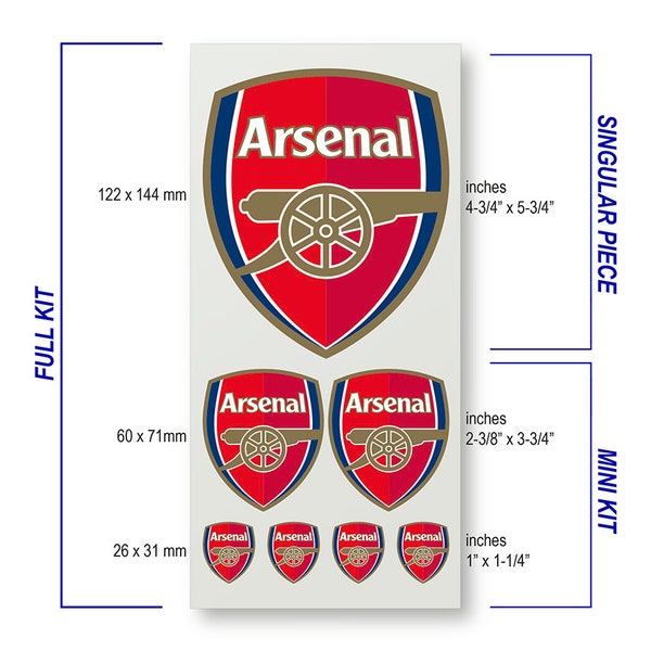 Arsenal FC Decal Sticker Set