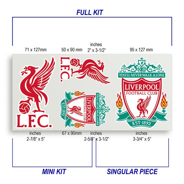 Liverpool FC Soccer Decal Sticker Set