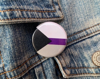 Demisexual Pride Flag Button, LGBTQ+ Pride 1.25 in and 2.25 in Buttons