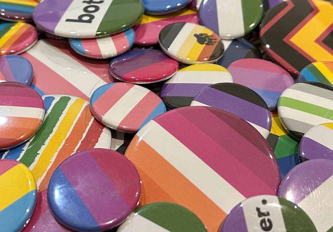 Discounted Imperfect Pride Flag Buttons: LGBTQ+ Pins, Various Designs ...