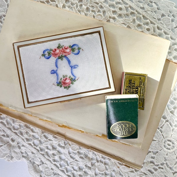Vintage Evans brass cigarette case/gold cigarette compact/vintage brass compact