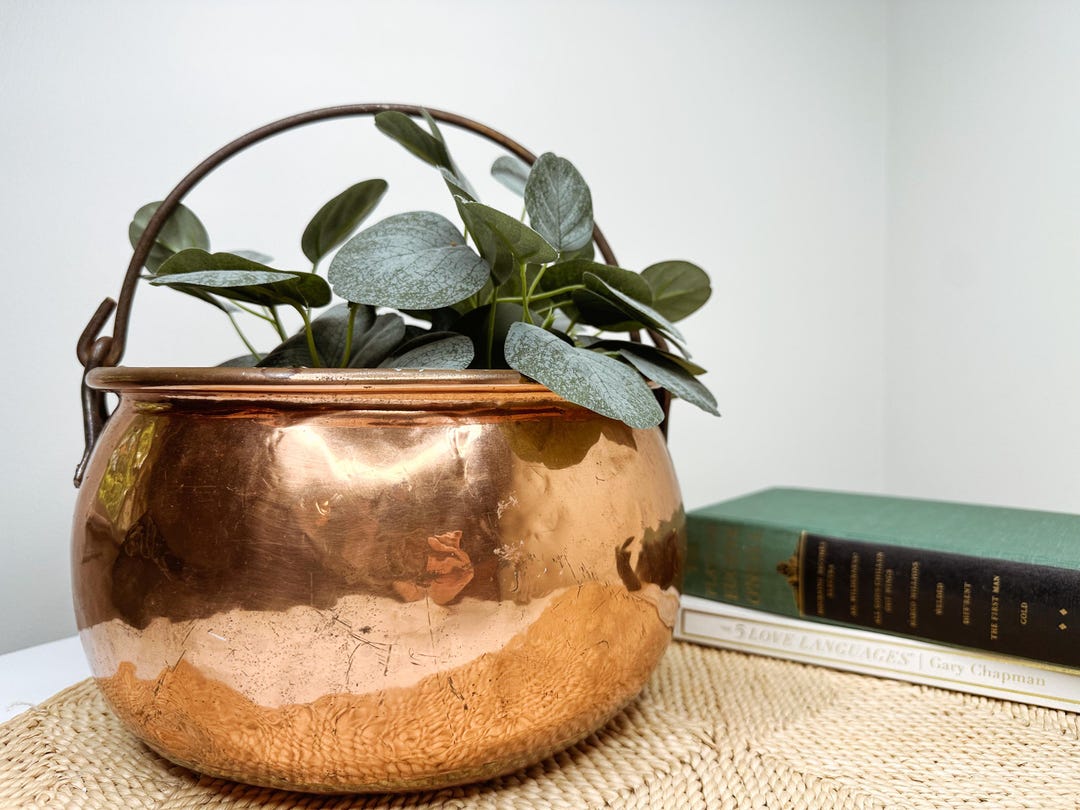 Vintage Copper Cauldron Pot/vintage Copper Planter Pot/primitive Copper ...