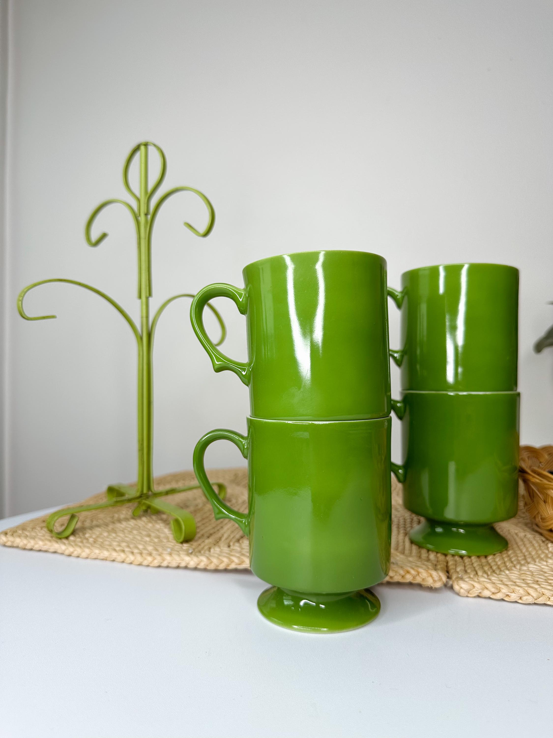 MCM - あーねん♡♡mcm♡ Vintage Midcentury Green Coffee Mugs/mcm Mug Tree/mcm Japan