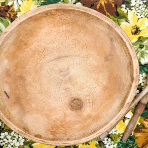 Antique wooden dough bowl/large primitive wood bowl