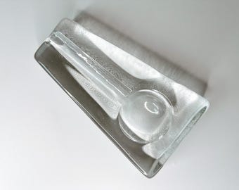 Vintage Blenko glass cigar ashtray/ring glass ring dish/mens gift ring dish/Father’s Day gift/cigar gift/dad gift