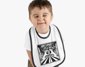 Who's Afraid of Little Old Me? Baby Contrast Trim Jersey Bib