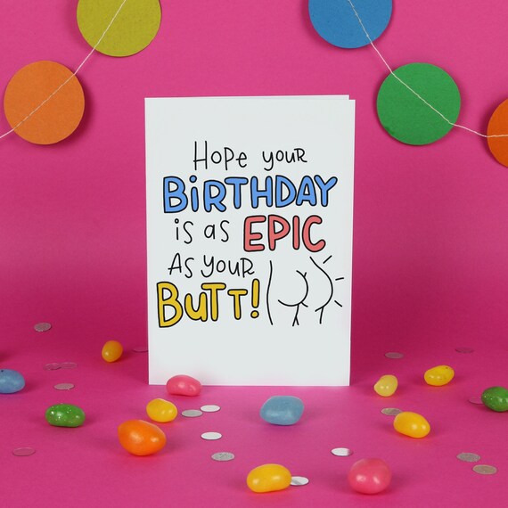Big Butt Funny Birthday Greeting Card 65B