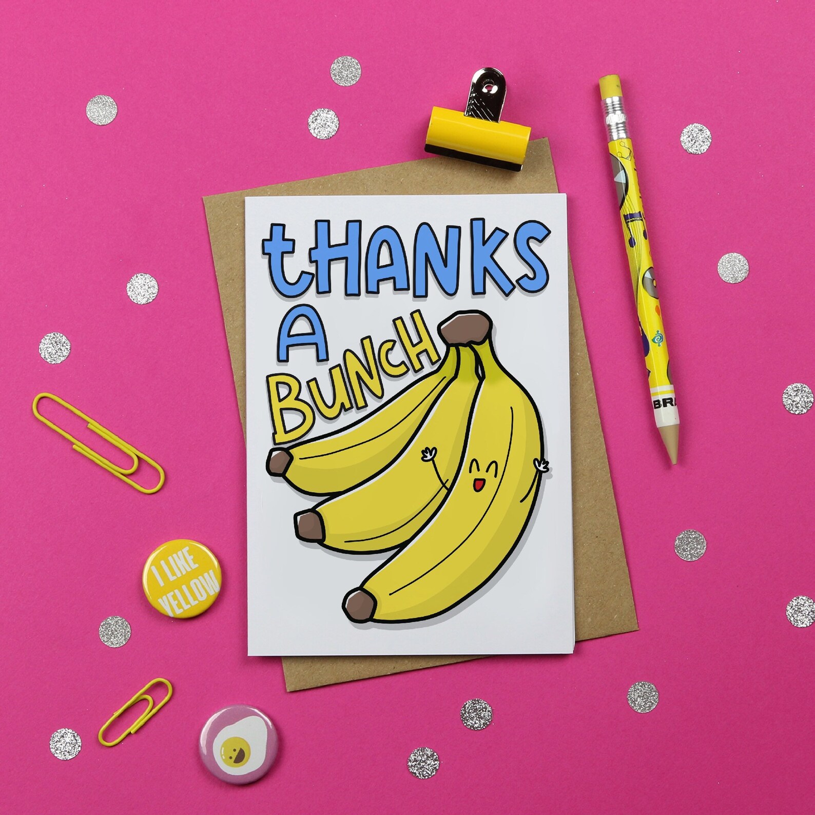 Thanks a Bunch / Pun Card / Thank You Card / Funny Greeting Etsy