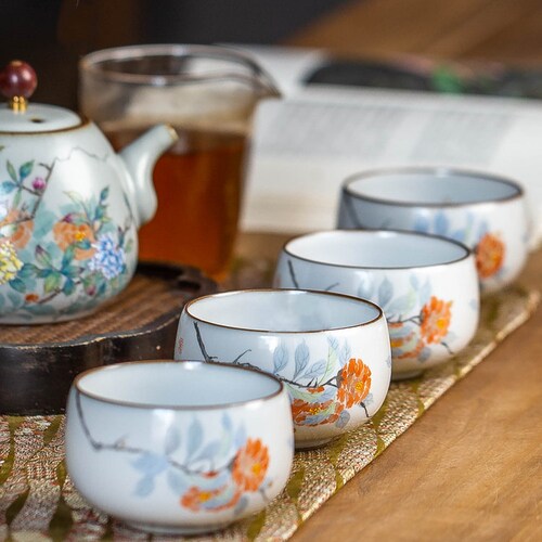Moon White Glazed Painted Meditation shops Cup