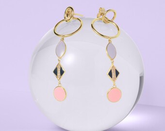 Triple Threat Diamond Dangle Earrings | Genuine, Ethically Mined Diamonds | 14k Gold Vermeil