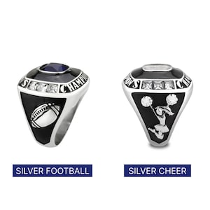Dieser Ring mit benutzerdefiniertem Text und Farbe Football, Baseball, Basketball, Esports, Hockey, Cheerleader NEUE Gold-Option Bild 7