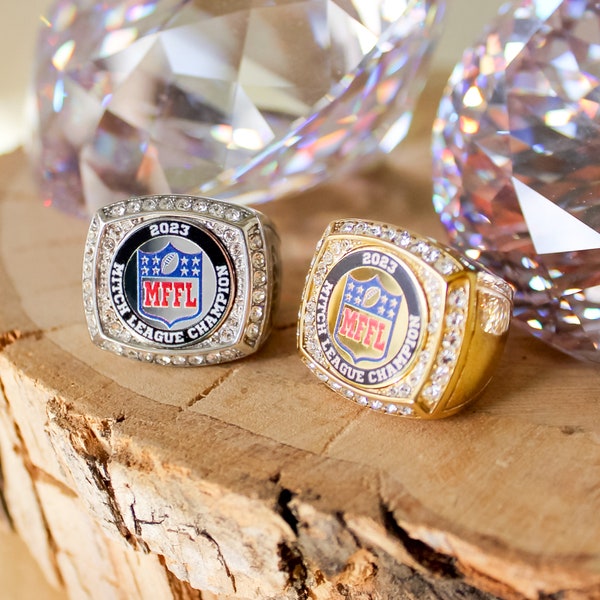 Benutzerdefinierte Fantasy Football FFL Logo Ring