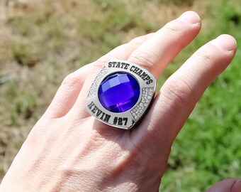 Personalized XL Football Championship Ring - MVP Ring, Coach's Ring, Hall of Fame