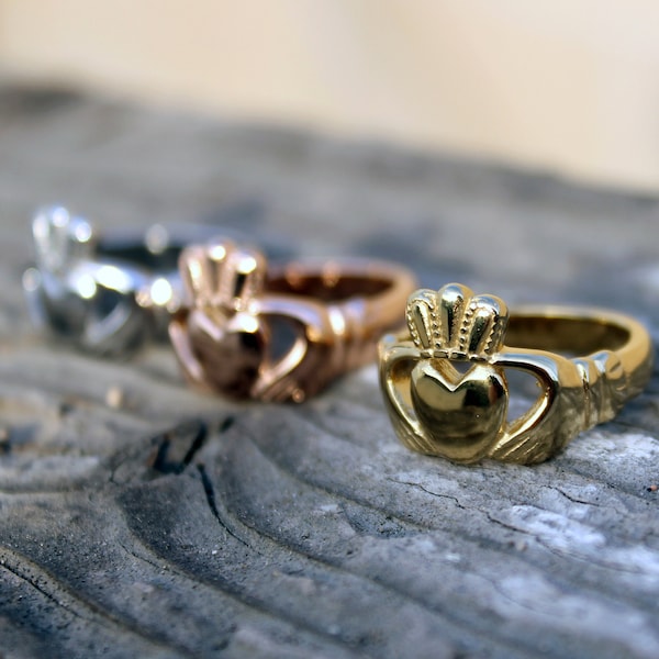 Claddagh Ring - Stainless Steel, Gold and Rose Gold Plating