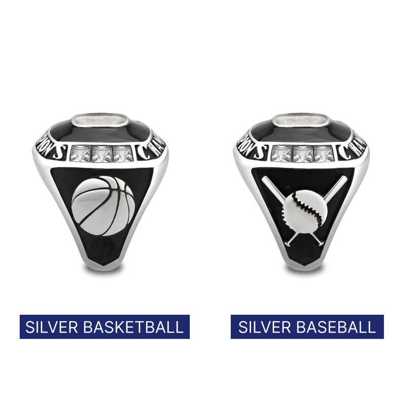 Dieser Ring mit benutzerdefiniertem Text und Farbe Football, Baseball, Basketball, Esports, Hockey, Cheerleader NEUE Gold-Option Bild 8