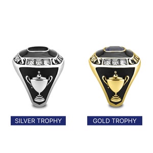 Custom Text and Color Championship Ring Football, baseball, basketball, esports, fantasy sports, hockey, cheerleader NEW Gold Option 画像 6