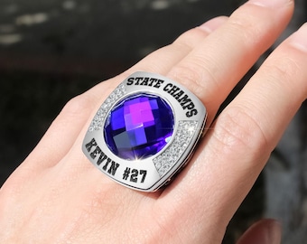 Personalized XL Baseball Championship Ring - MVP Ring, Coach's Ring, Hall of Fame