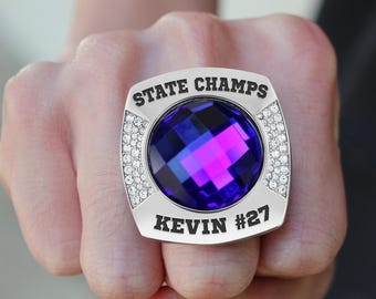 Personalized XL Trophy Championship Ring - MVP Ring, Coach's Ring, Hall of Fame