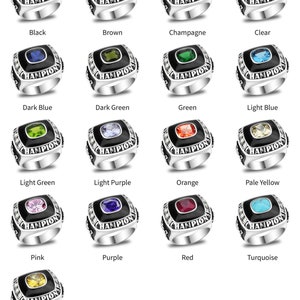 Dieser Ring mit benutzerdefiniertem Text und Farbe Football, Baseball, Basketball, Esports, Hockey, Cheerleader NEUE Gold-Option Bild 2
