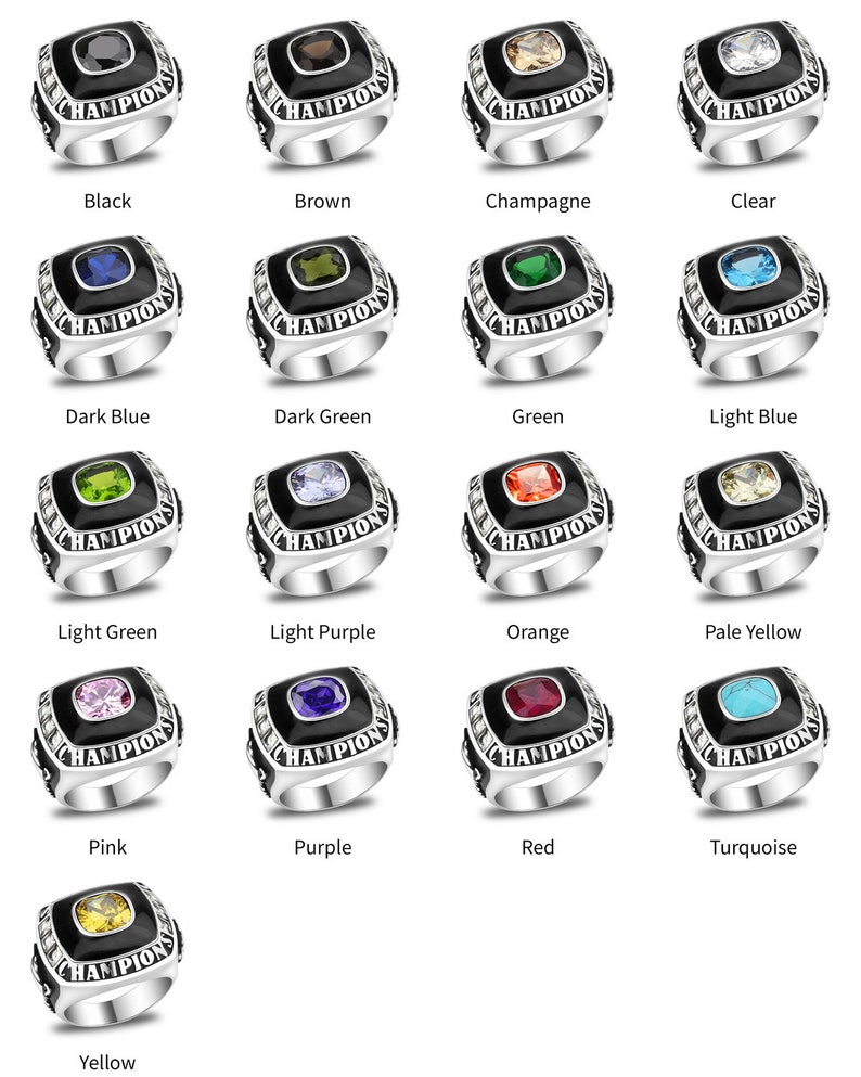 Custom Text and Color Championship Ring Football, baseball, basketball, esports, fantasy sports, hockey, cheerleader NEW Gold Option image 2