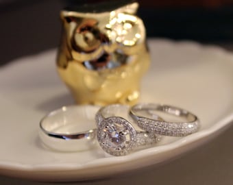 Bracelets de mariage en argent sterling gravés his and hers | Bague de fiançailles Set | Bandes d’engagement