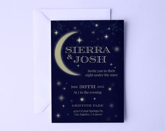 Celestial Wedding Invitation, Digital Download, Customized Wedding Invite