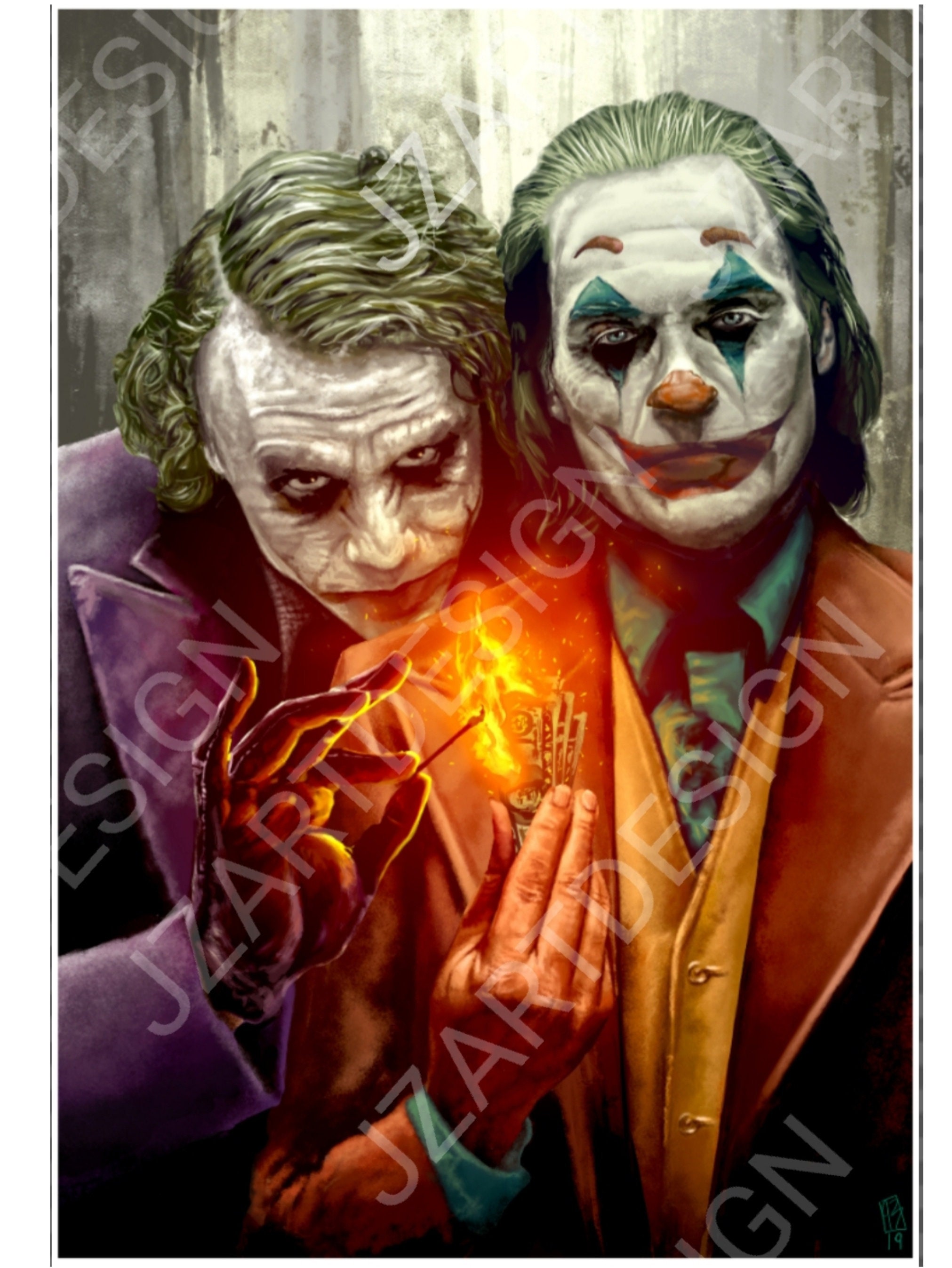 Joker Blacklight Painting Passing The Torch Etsy