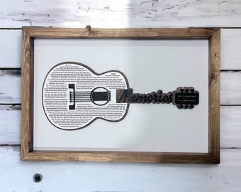 Guitar song template svg digital download glowforge ready