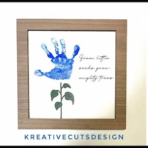 Fête des Mères Handprint cadre téléchargement numérique svg Fichier prêt Glowforge Regardez-nous grandir