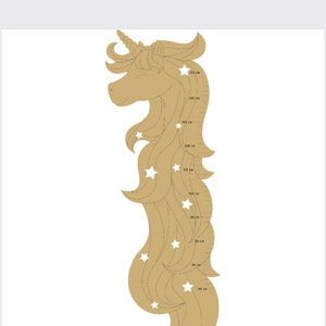 unicorn growth chart ruler. Kids nursery height measurement. Glowforge ready wall ruler Fits a basic glowforge