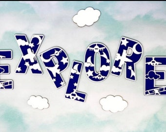 Airplane Font SVG: A-Z Alphabet Cut File, Dual Layer (Digital Download)