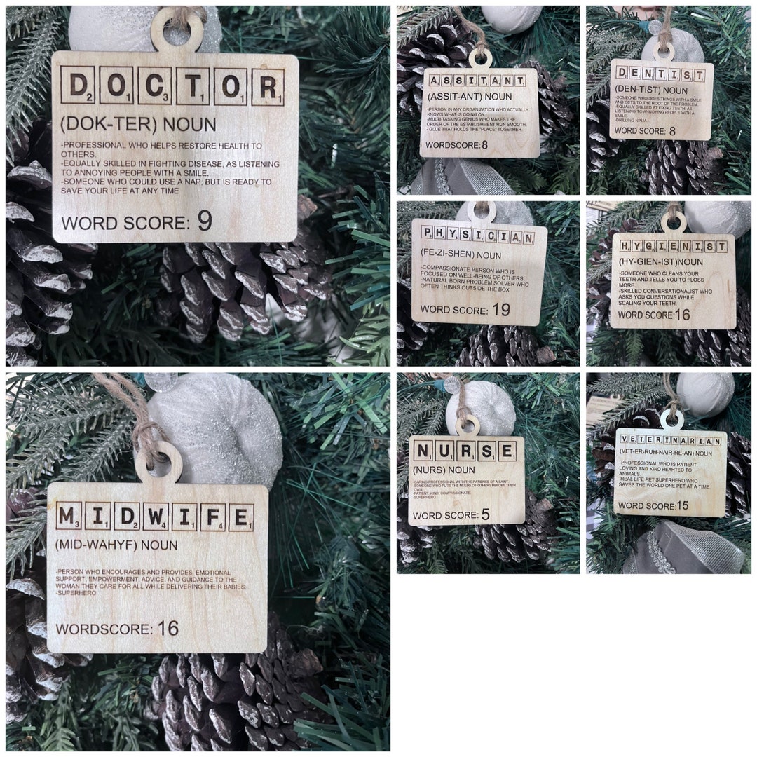 Scrabble, Doctor, Vet, Dentist, Nurse,midwife Laser Ornament File Digital Png, Jpg Sublimination