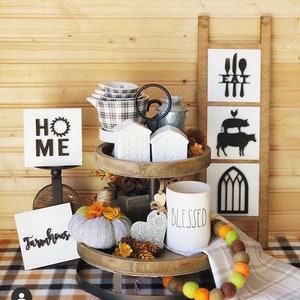 Digital Farmhouse/ Home svg file for interchageable leaning ladder. Glowforge laser cut pattern