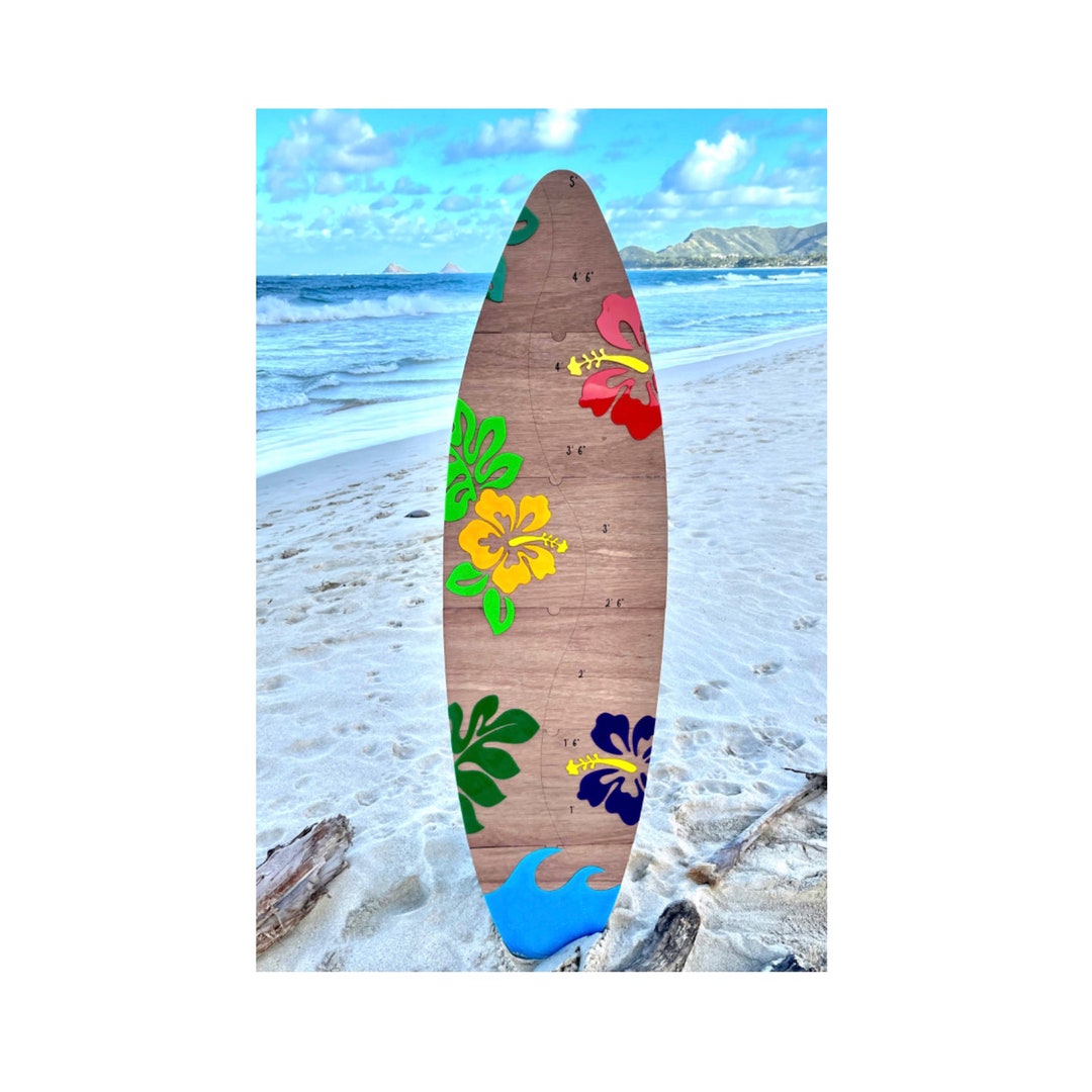 Surfboard Growth Chart Svg Laser Cut Digital Ruler File Etsy