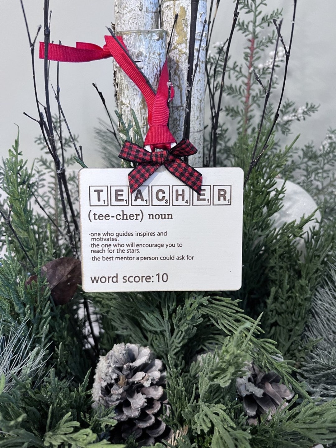 Scrabble Definition, Teacher Laser Cut Ornament File Digital Png, Jpg