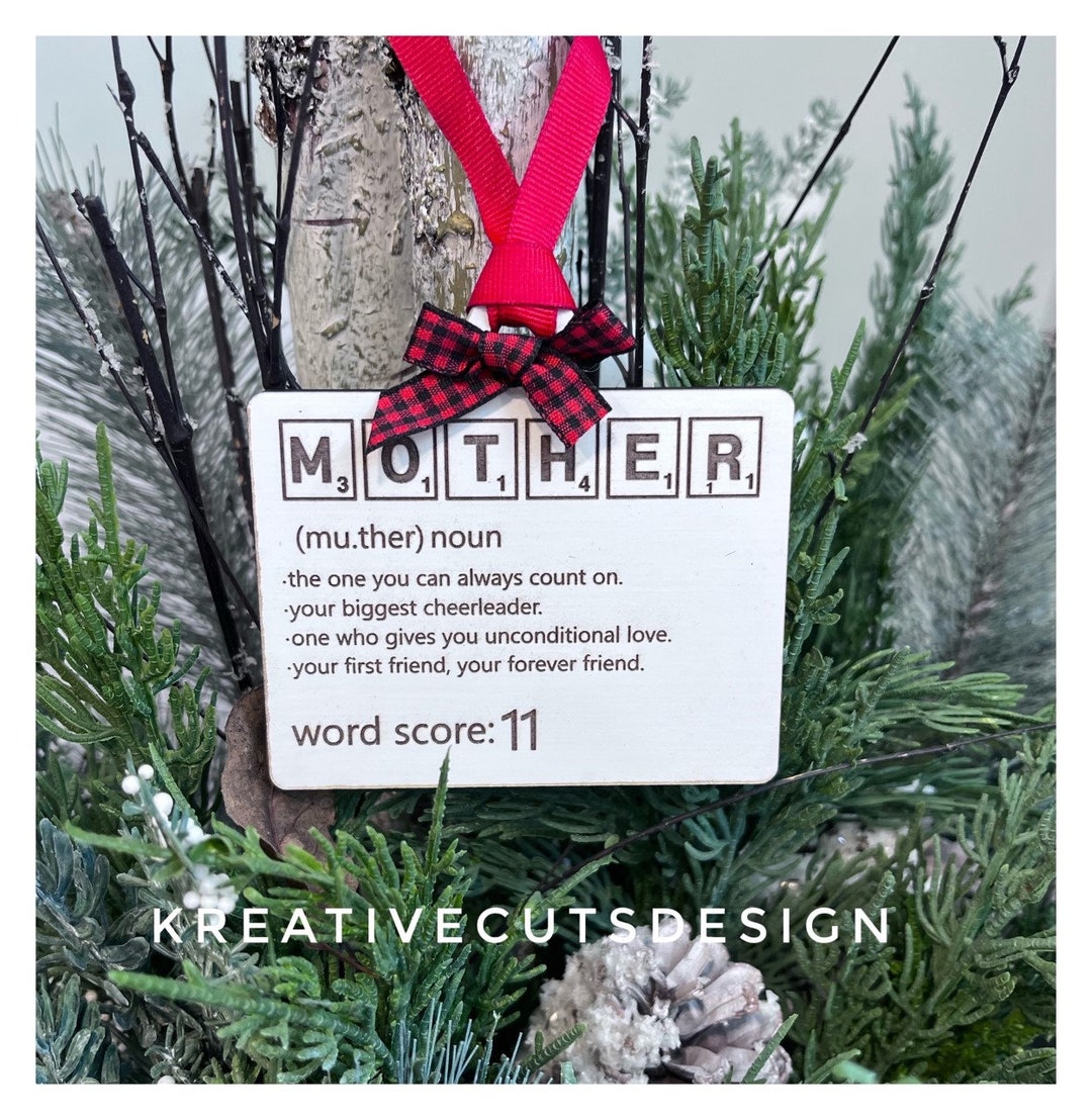 Scrabble Definition, Mother Laser Cut Ornament File Digital Png, Jpg