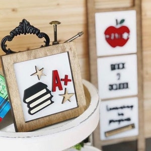 Digital ladder Back to school inserts Digital SVG download Glowforge laser cut file