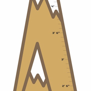 Berg Wachstum Lineal Glowforge fertig digitale Dateien Berg Mess Chart digital svg